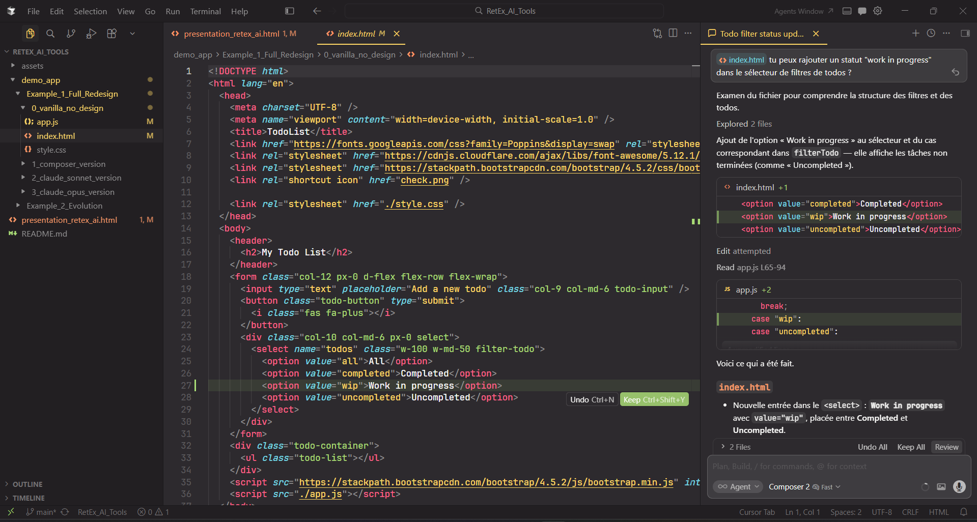 Capture d'écran Cursor