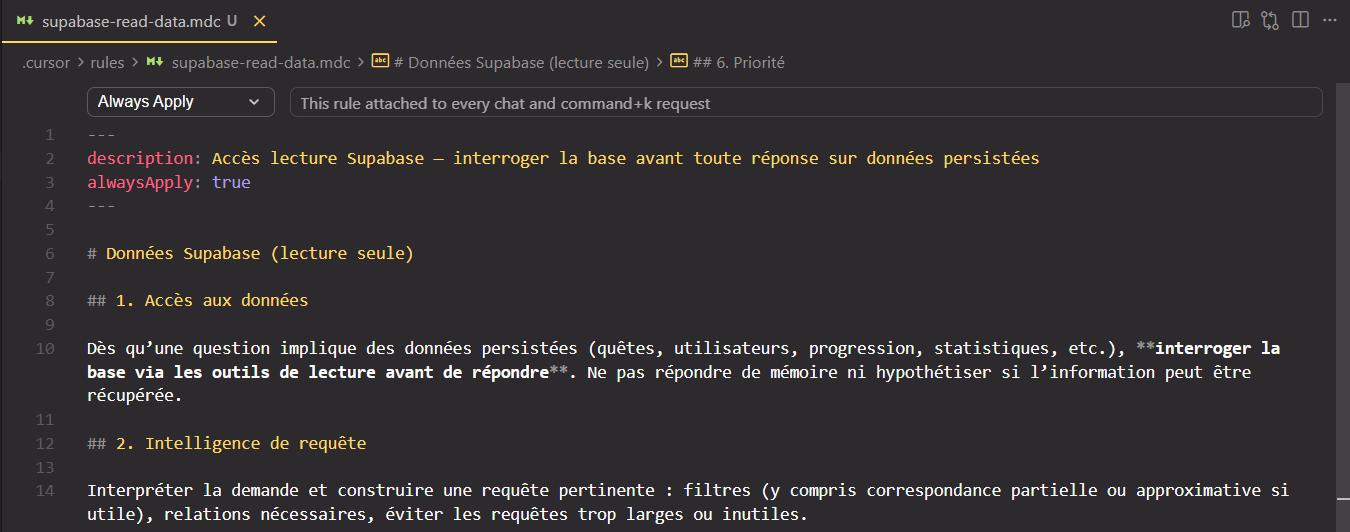 Capture d'écran Cursor